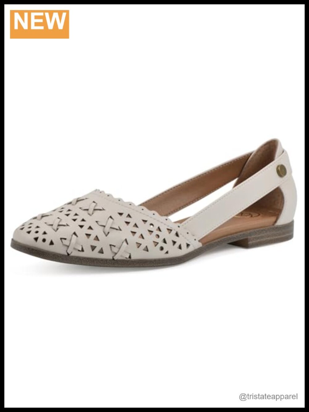 White Mountain Women's Nobler Open Ballet Flat Perforated Design